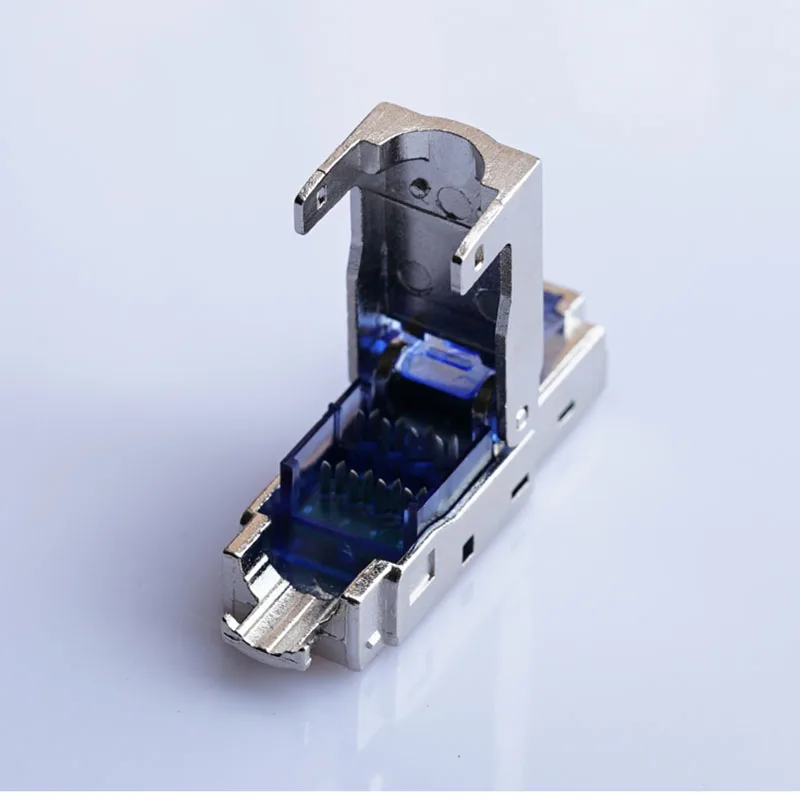 Cat8 Cat.6A Cat7 RJ45 التوصيل محمية يموت الصب المعادن سهلة المجال إنهاء إيثرنت محول لوحة التوصيلات موصل 2/10/20/50 قطعة