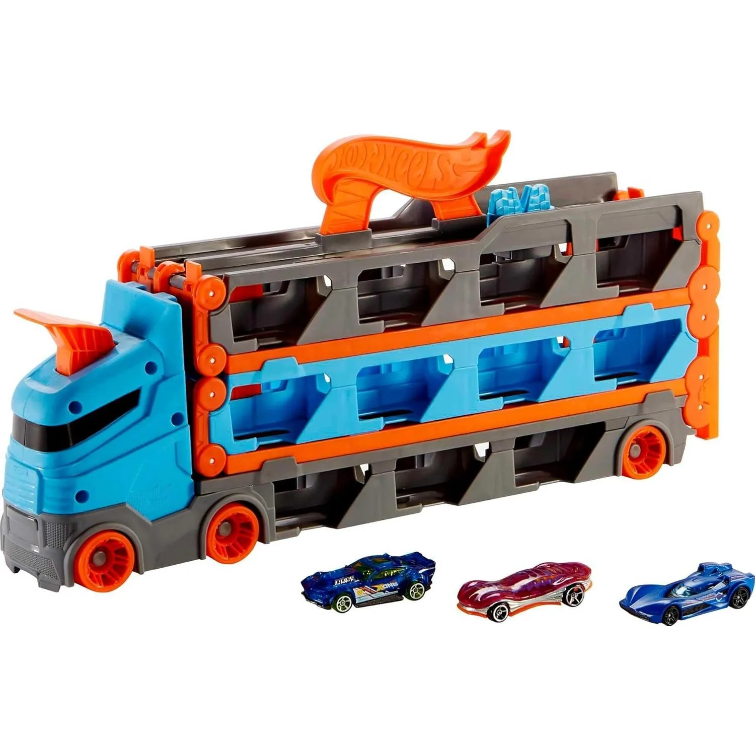 Set of Original Hot Wheels 1/64 Speedway Hauler Car Model Tractor Carrier Storage Toys for Boys Hotwheels Christmas Gifts GVG37