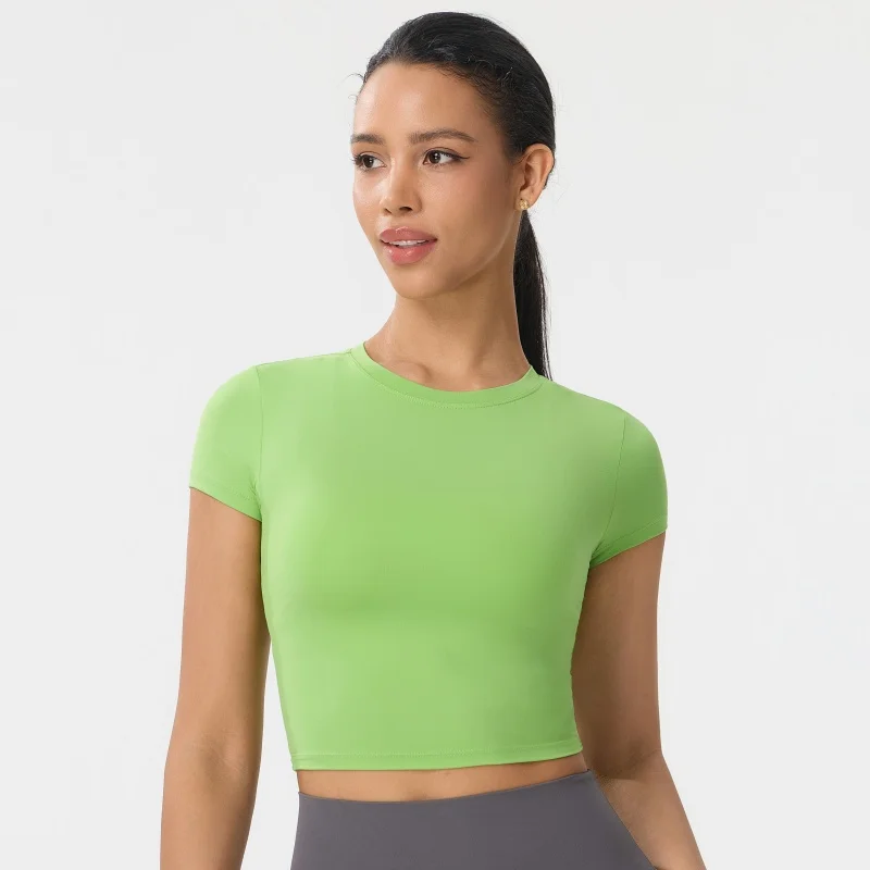 Slimming Quick-drying Short-sleeved Top Tight Breathable Running Fitness Pilates Yoga Short-sleeved Daily Casual T-shirt