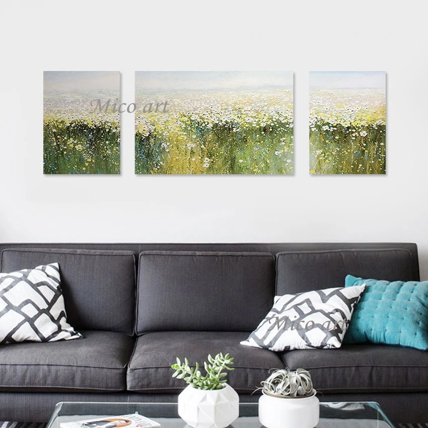 

Acrylic Wall Poster for Decoration, Landscape Oil Painting, Frameless Canvas, Modern Picture, Beautiful Abstract Sea of Flowers