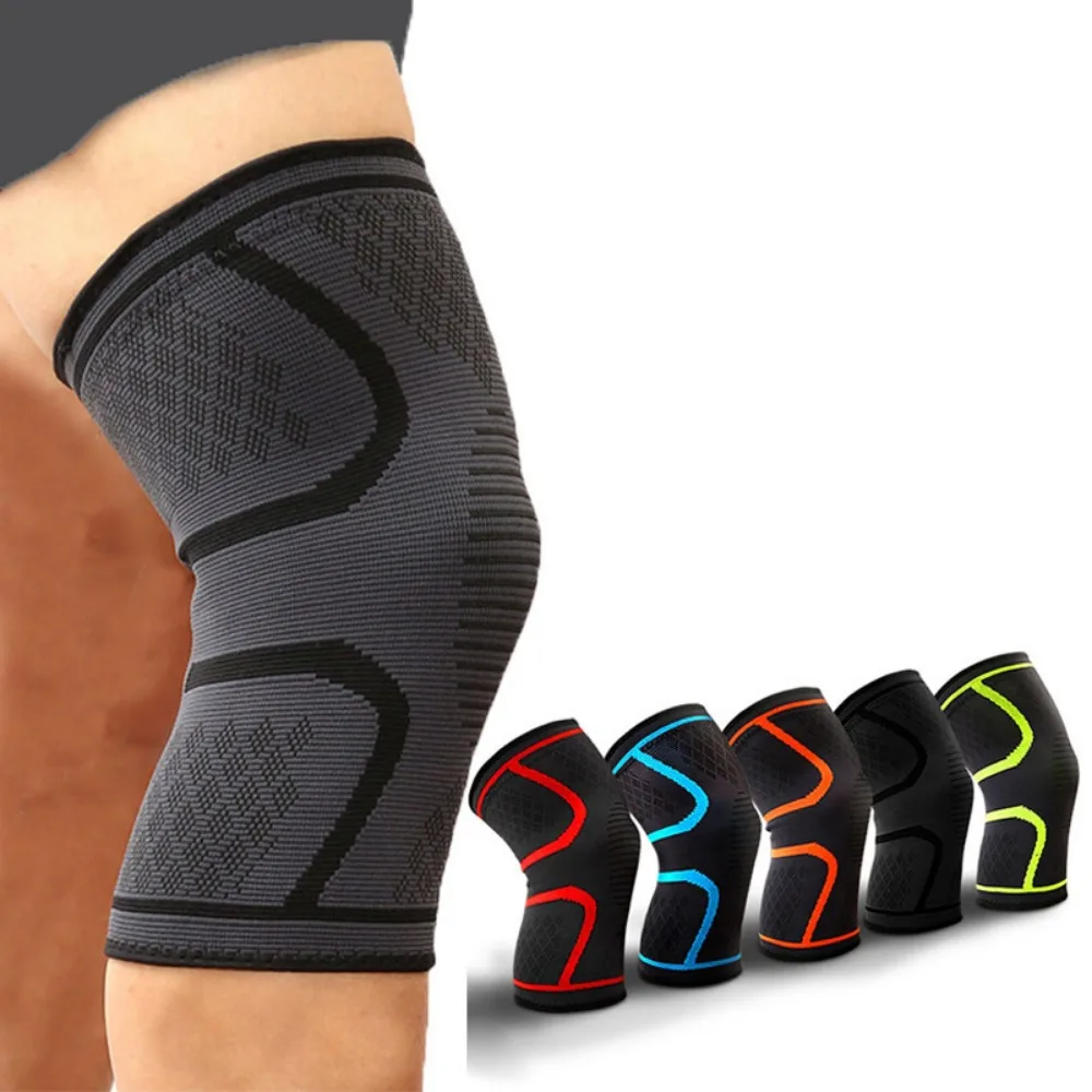 Manga de Compressão Elástica Respirável para Joelho para Ciclismo, Corrida, Basquete e Esportes ao Ar Livre