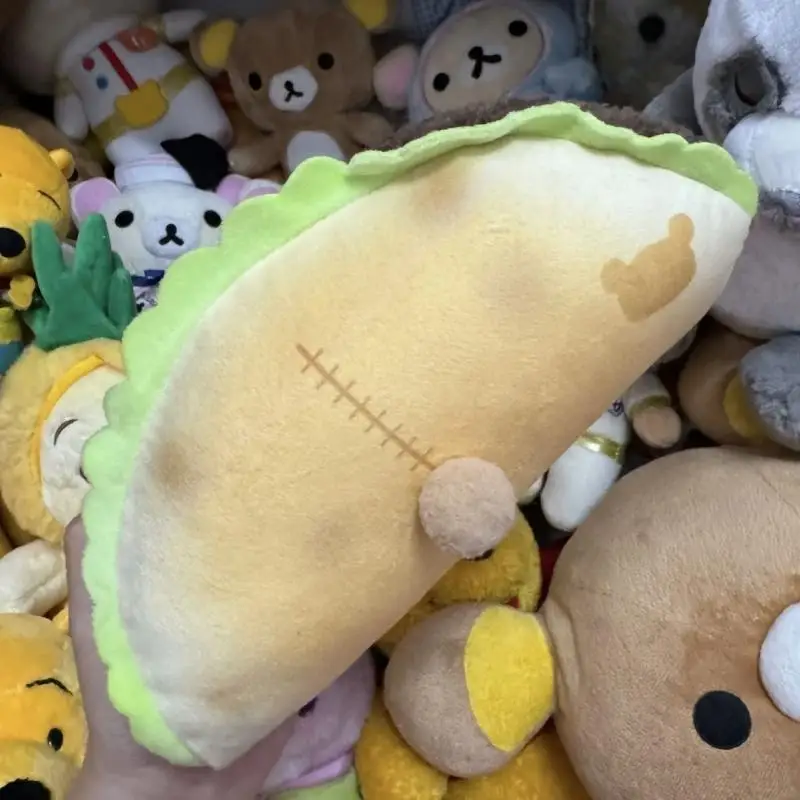 New Kawaii Cute Rilakkuma Pen Case Bear Burger Pen Case Plush Doll Stationery Bag Anime Cartoon Birthday Gifts Girlfriend Gifts