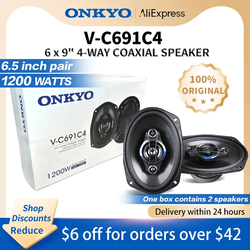 Onkyo altavoz de audio para coche 6 × 9 pulgadas efecto de sonido HIFI 1200W altavoz de banda completa para coche tweeter altavoz estéreo subwoofer de rango medio