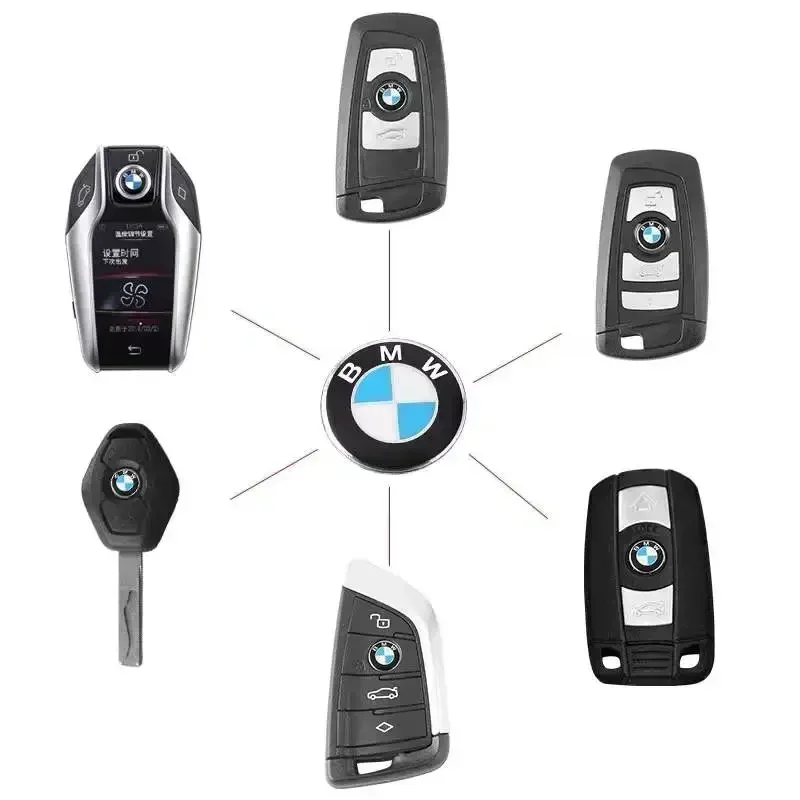 11/14MM 3D Aluminum Car Key Shell Stickers For BMW M M1 M2 M3 F32 E52 E53 E60 E90 E91 E92 E93 F01 F30 Auto Key Remote Fob Decals