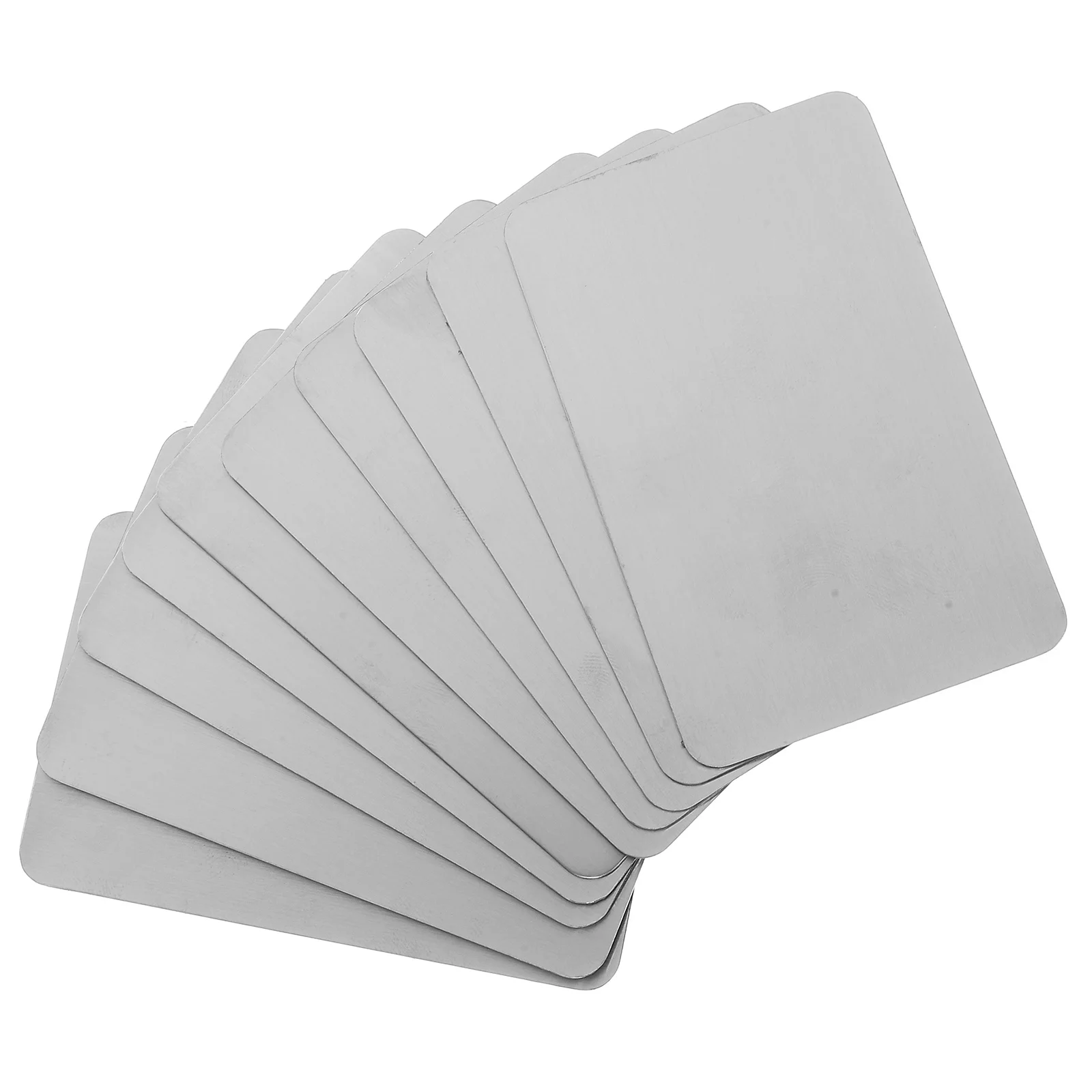 

10Pcs Stainless Steel Blank Metal Business Cards Double Sided Brushed Rounded Corners Safe Design DIY Engraving Metal Card