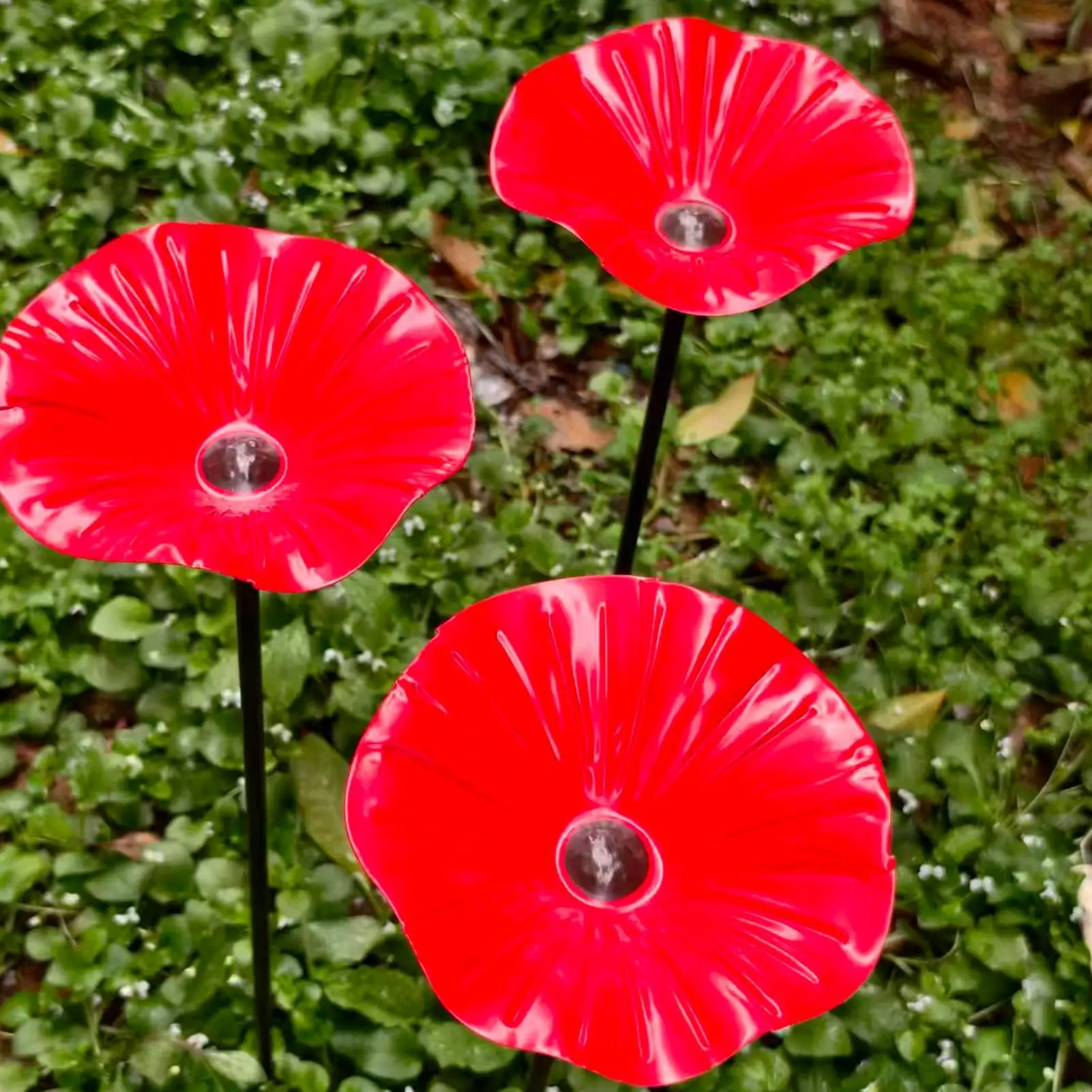 65X14cm Handmade Metal Flower Garden Stake,Bee Watering Station For Garden, Stick Into Ground Tray Feeders,Decorative Butterfly