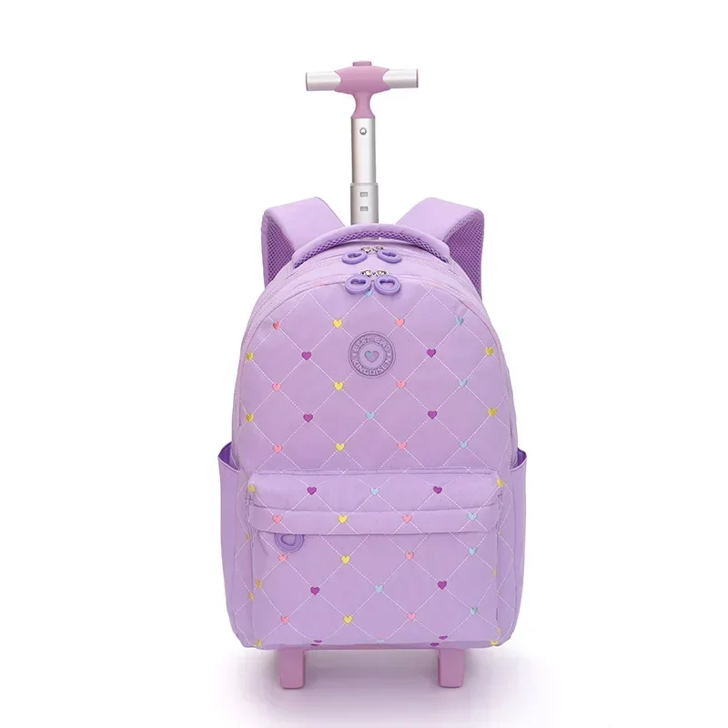 Rolling Bookbag for Girls School Bag with Adjustable Large Capacity Wheels Middle  School Trolley Luggage School Backpacks