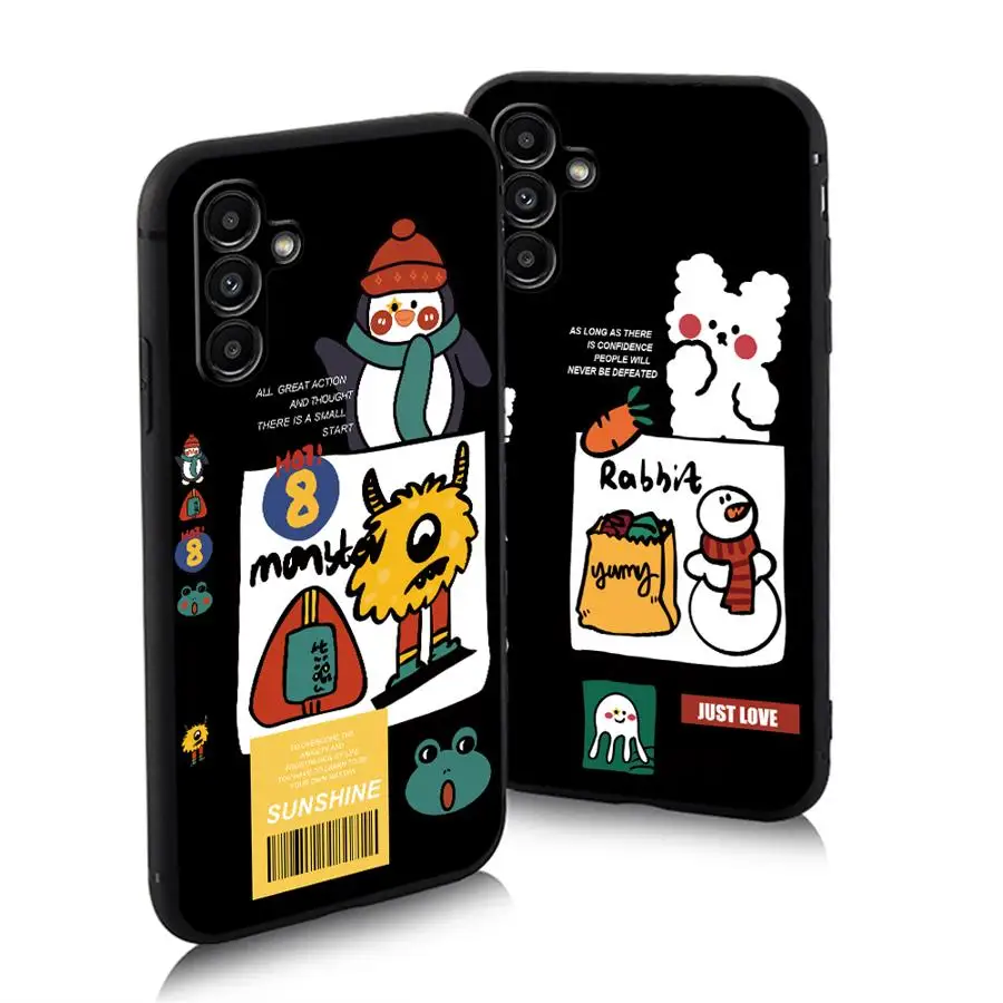 Phone Case for Motorola Moto Eage 30 Lite 20 40 Pro G9 Power G9 Play One Funsion Plus Merry Christmas Cartoon Black Soft Cover