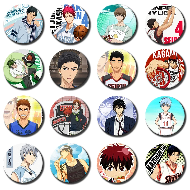 58mm 1PC Anime K-Kuroko's Basketball Kuroko Tetsuya Tsuchida Satoshi Cosplay COSTUME Badge Pin SPTE Tinplate Brooch﻿ Prop Gilf