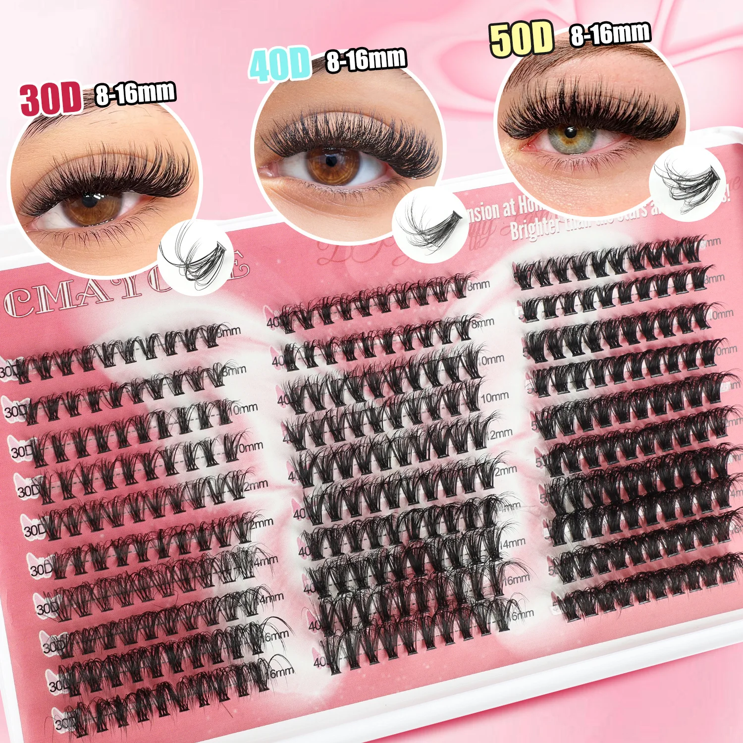 False Eyelash Set Segmented Single Cluster D Curvature Eyelashes For Eye Lashes Extension Makeup Tools