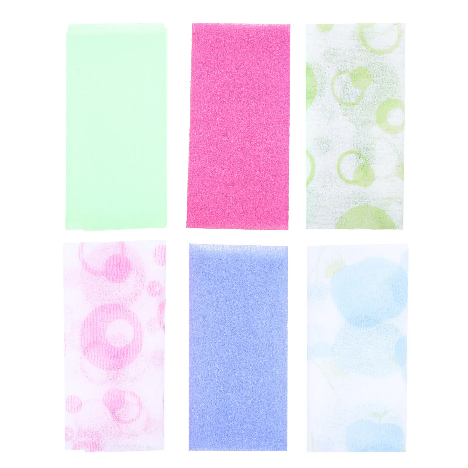 

6Pcs Bath Scrubbing Towels Long Back Shower Strips Rich Foaming Exfoliating Shower Towels Body Skin Cleaner Bath Towel