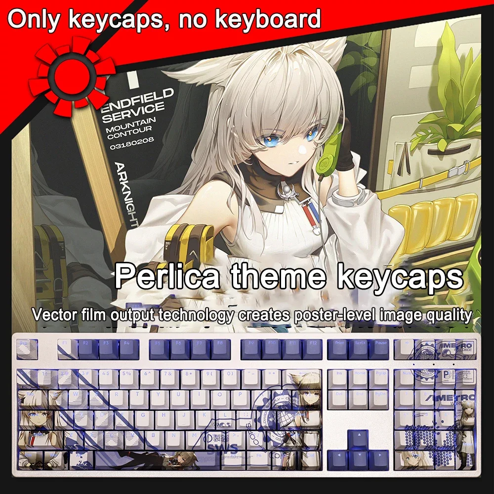Game Arknights Honeyberry Alle Charaktere Tastenkappen PBT Dye-Sub Cherry Hintergrundbeleuchtete Tastenkappen Anime-Tastenkappen für ANSI 61 87 108 Layout – Detail 11