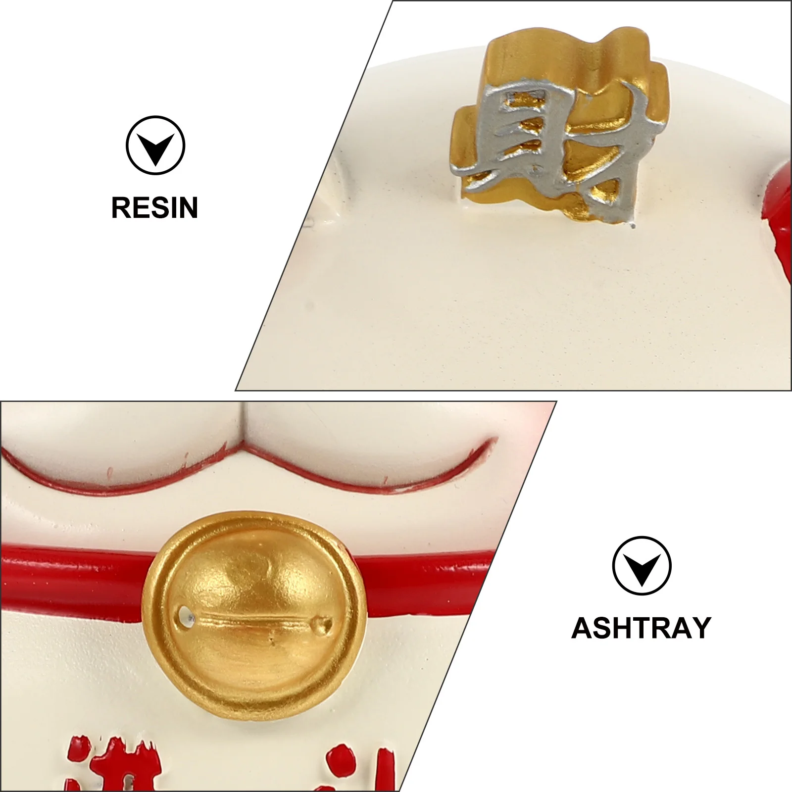 

Smoking Ash Container Household Ashtray Desk Decoration Resin Fortune Cat Home Room