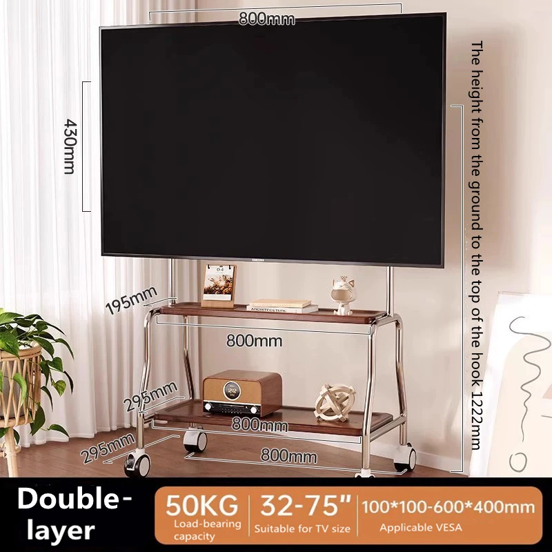 BEISHI Mobiler TV-Ständer aus Edelstahl 32-75 Zoll 4