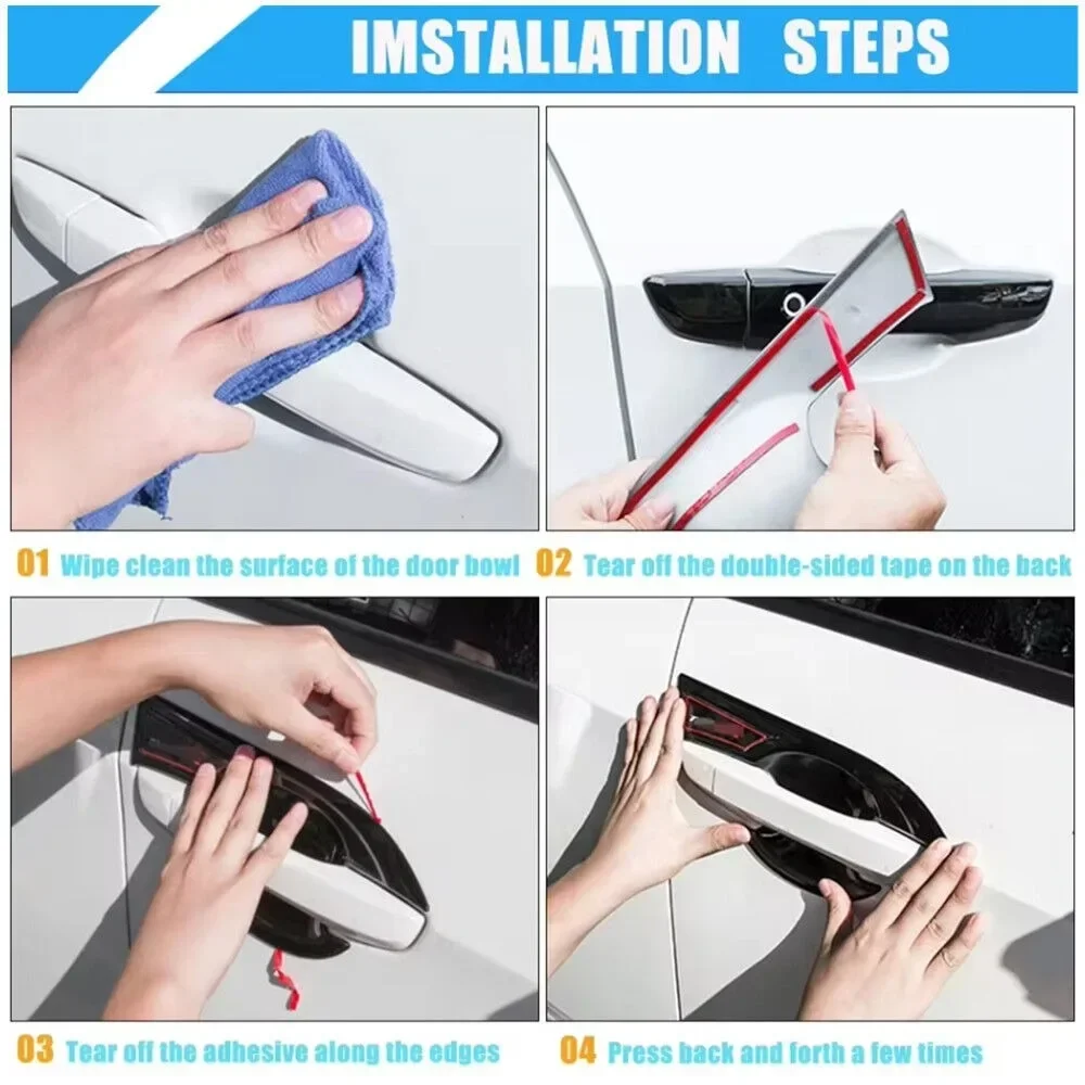 For Volkswagen VW Golf 7 MK7 MK7.5 2014-2019 Door Handle Covers Auto Sticker Exterior Moulding Cover Decor Car Accessories Trims - view 6