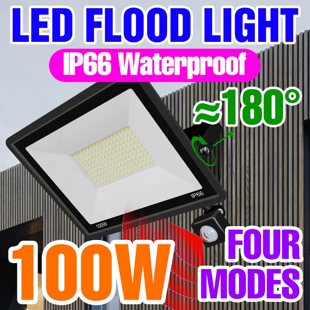 

LED Outdoor Lights IP66 Waterproof Floodlight LED Reflectors Spotlights PIR Motion Sensor Wall Lamp LED Exterior Street Light