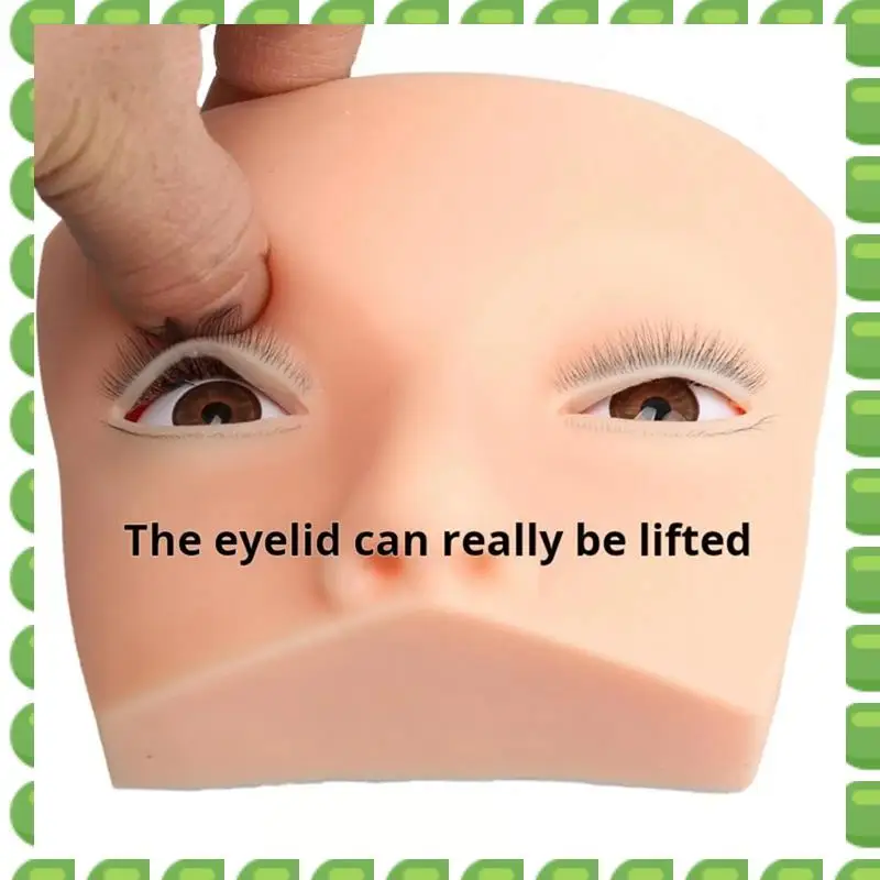 A04V Real 4 Lashes Mannequin Head Eyelash Extension Mannequin Head With Open Eye Eyelash B