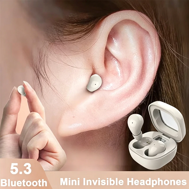 SK19-NEW Bluetooth 5.3 Wireless Earphones Small Earbuds Sleeping Sport Invisible Headphones Bass Sound Quality Headset