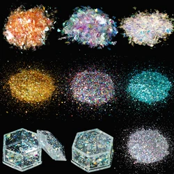 10g Unregelmäßigen Shiny AB Spiegel Aurora Papier Pailletten Epoxy Harz Füllungen Flakies für Epoxy Harz Form Füllstoff Handwerk Nagel kunst