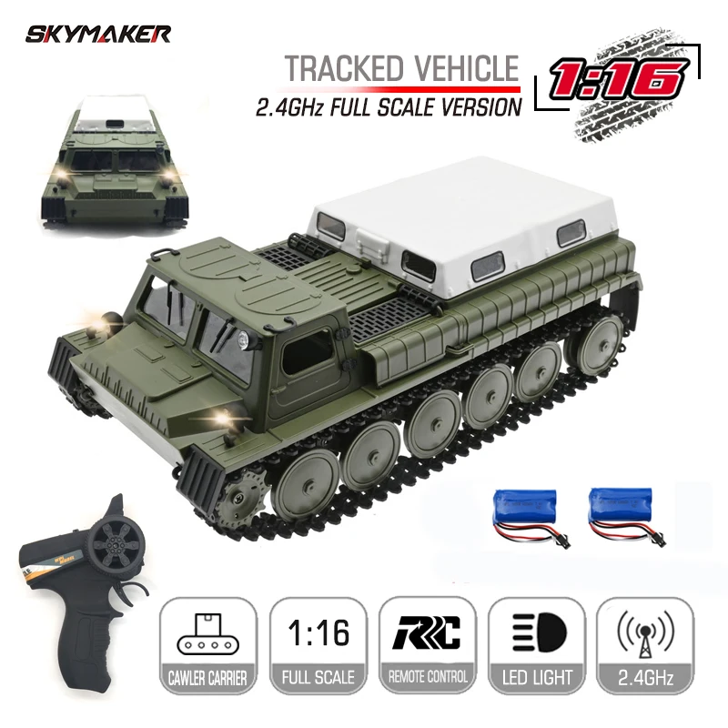 WPL E-1 1/16 RC Tank Toy 2.4G 4WD Super Crawler Tracked Remote Control 1:16 Off-Road Vehicle Electric kids RC Toys for Boys