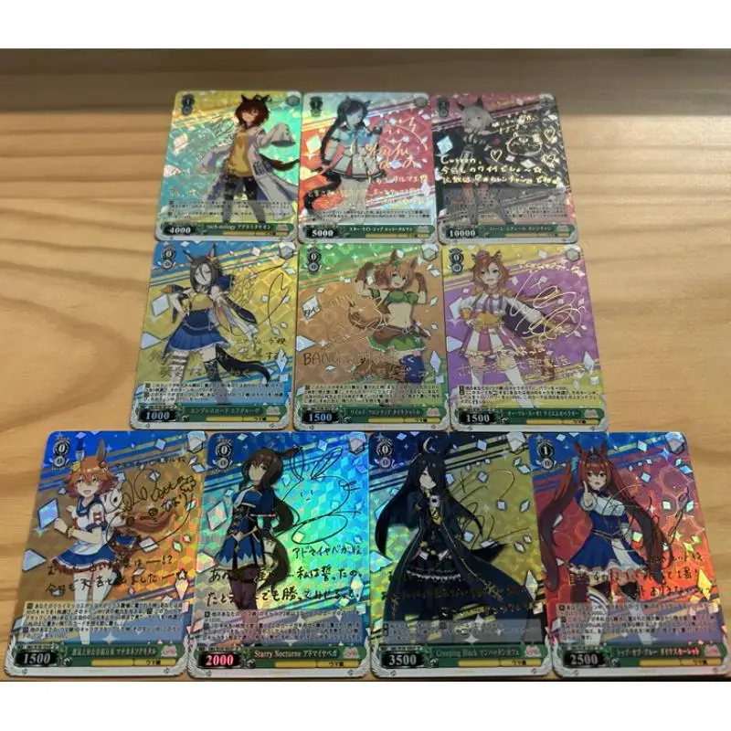 10 Sheets Flash Card Special Week Silence Suzuka Pretty Derby Diy Refractive Series Anime Collection Action Toy Figures Gifts