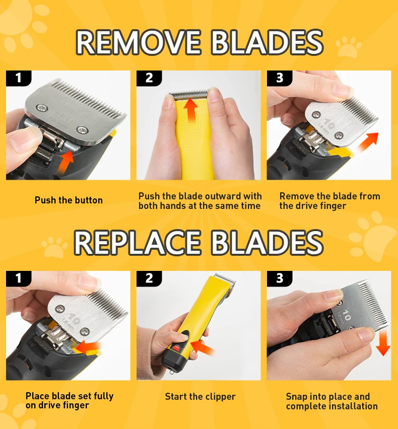 전문가용 무선 분리형 전기 이발기 A5 블레이드 애완동물 털깎이 도구, A5 블레이드만 포함된 강아지 이발기 # 10개의 칼날