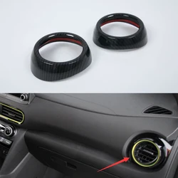 For Hyundai Kona Kauai Encino 2018 2019 2020 Car Dashboard Side Air Vent Ring Trim ABS Stickers Interior Car Accessories 2pcs
