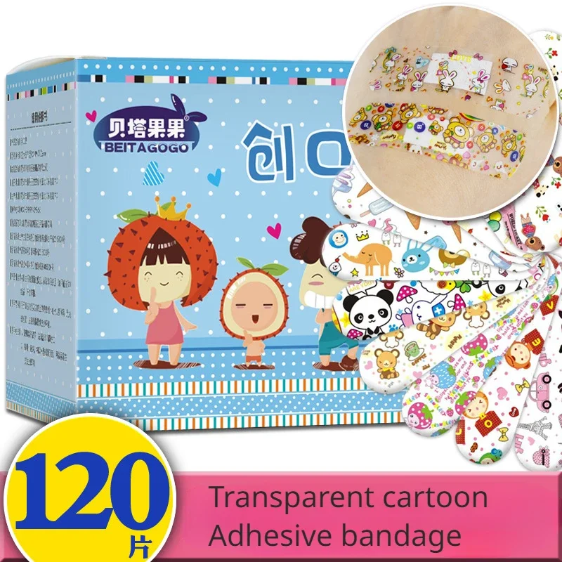 Bandagens Adesivas Dos Desenhos Animados Para Crianças, Band Aid Para Crianças, Vacina De Pele, Patch De Injeção, Ferida De Gesso, Kawaii, 120Pcs, Conjunto