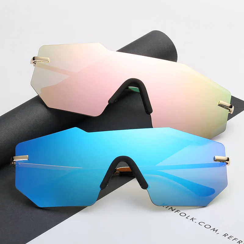 Fashion 2023 Cool Robot Vintage Style Sunglasses Men Flat Lens Rimless Irregular Square Frame Women Sun Glasses Oculos Gafas