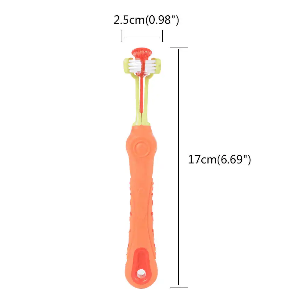 Pet supplies Three-headed toothbrush multi-angle cleaning  Tartar Large dog use