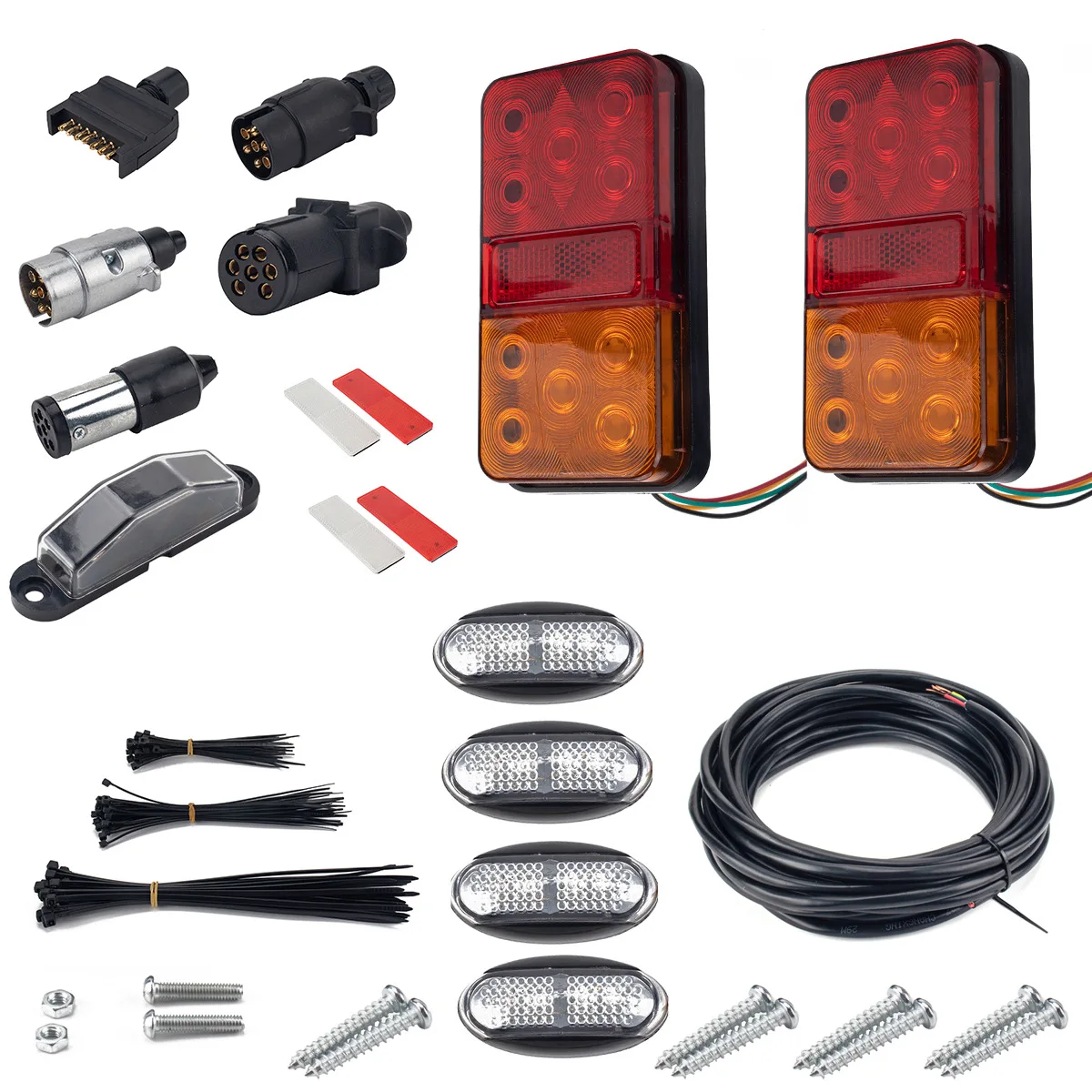 

High Brightness Mulfunctions 10LED Truck Tail Rear Lamps Lights w/Brake Lights Stop/Reversing/Turn Signals Car/Lorry/Trailers