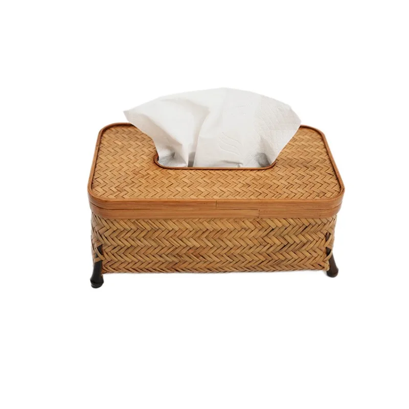 

Bamboo tissue box retro paper draw box napkin box homestay decoration ornament coffee table