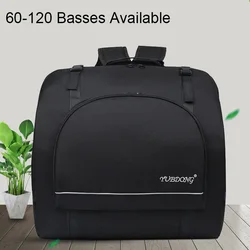 Nylon Acordeão Gig Bag, Piano Squeeze Box, Teclado Acessórios Instrumento, Mochila Preta, Bolsa de Viagem para 60, 80, 96, 120 Baixo Jogador