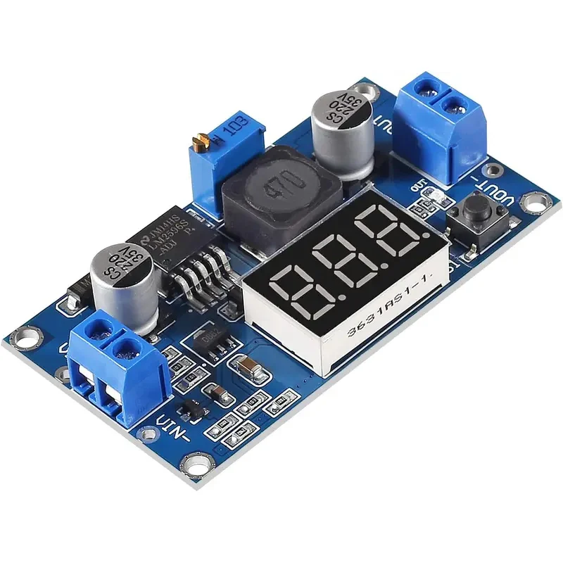 LM2596 Konverter Step Down DC Regulator Tegangan LED Display Voltmeter 4.0~40 Ke 1.3-37V Adaptor Buck Catu Daya yang Dapat Disesuaikan