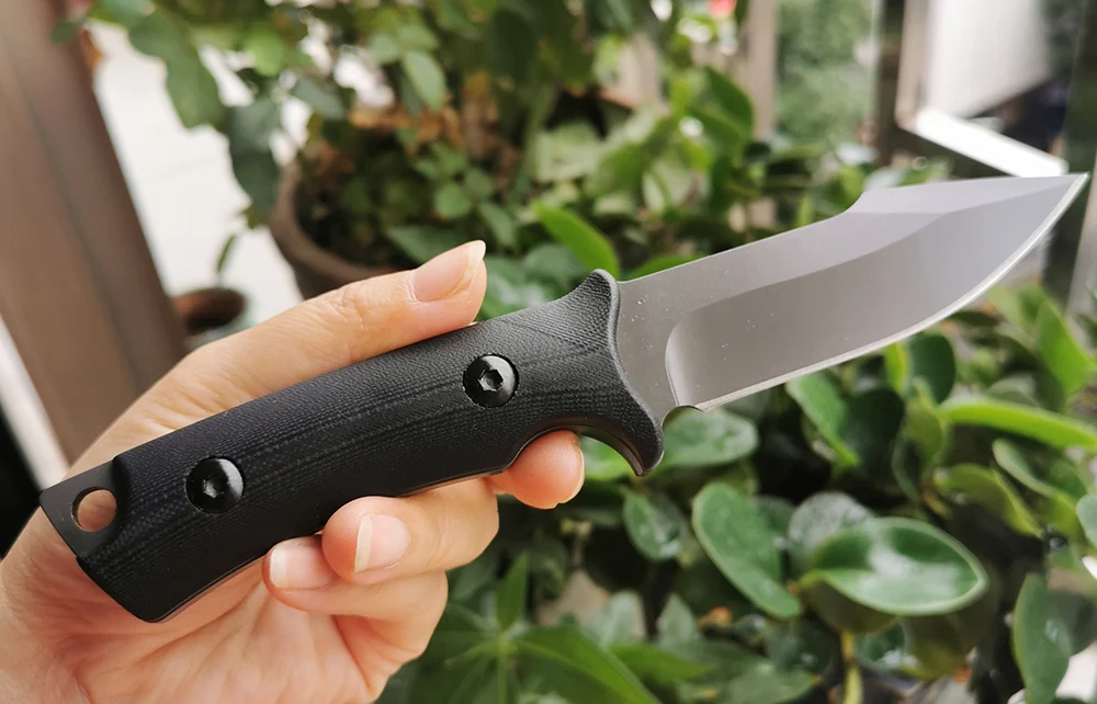 Fixed Blade Knife Free shipping New style 440C steel blade black G10 Handle With k sheath Outdoor Camping Fishing EDC Tool