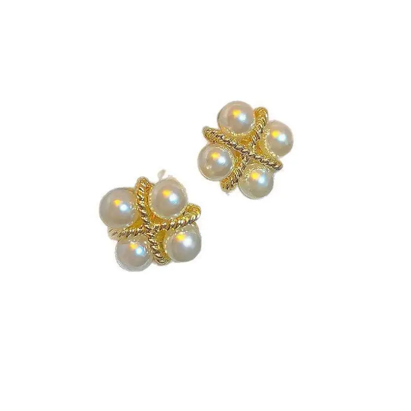 925 Silver Needle Korean Fashion Cross Pearl Earrings For Women Jewelry 2026 Trending New Luxury Women's Vintage Stud Earrings - view 6