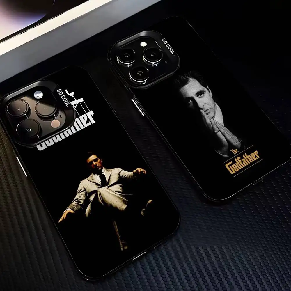 

Movie M-Michael G-Godfather Corleone Phone Case For iPhone 17,16,15,14,13,12,11 Plus,Pro Max,Colored Silver Plated Inside Cover