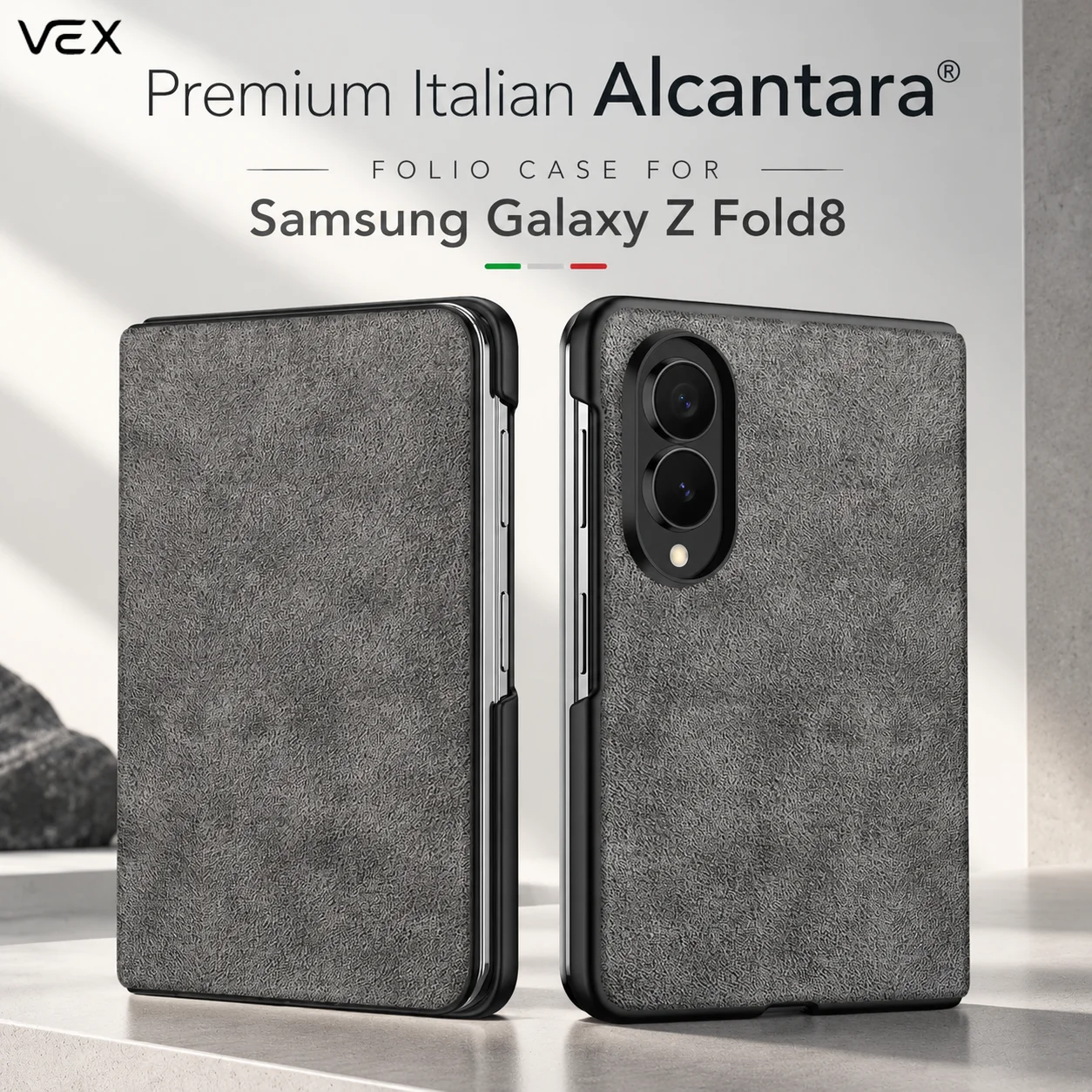 Italian ALCANTARA Magnetic Flip Case For Samsung Galaxy Z Fold8 Fold 8 Wide With MagSafe Luxury Leather Cover Phone Case Fold 8