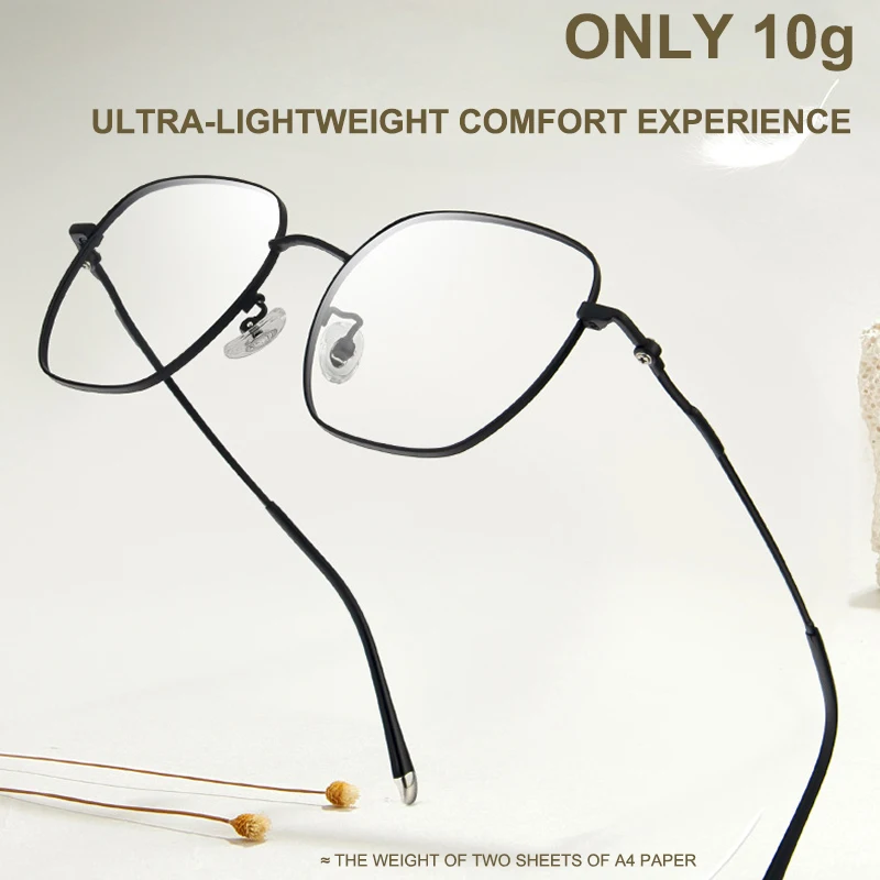 Luxury New Ultra-Lightweight Titanium Glasses Frame Men's Business Casual Texture Eyeglasses Women's Fashion Retro Eyewear