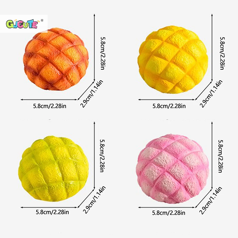 1Pc Random Color Cute Slow Rising Squishy Bread Oversized Pineapple Bun Stress Relief Toy Prank Decoration Gift