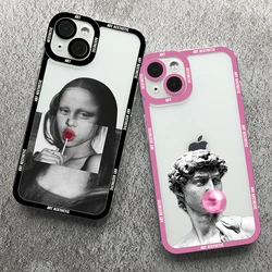 Great Art Aesthetic David Mona Lisa Clear Phone Case per iPhone 16 15 14 Pro Max 13 12 11 Pro Max 7 8 14 Plus SE 2 XR X XS Cover