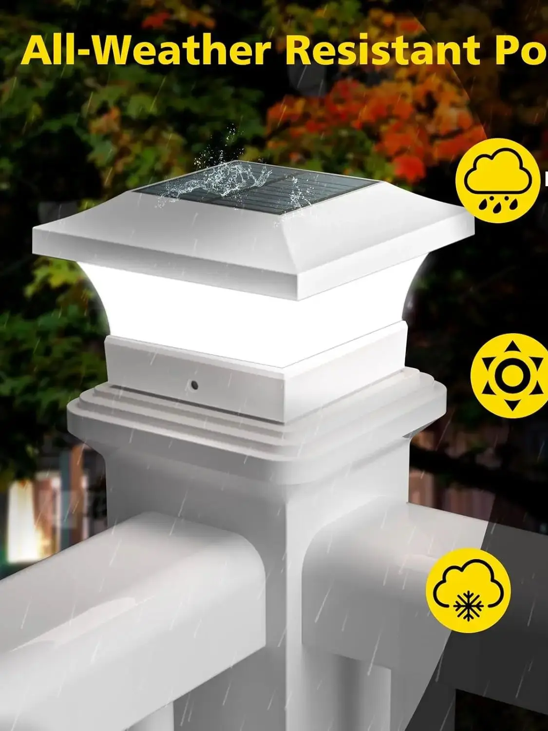 1pc lumière solaire extérieure LED poteau pont capuchon clôture paysage applique étanche IP65 jardin porte solaire alimenté lampe décoration