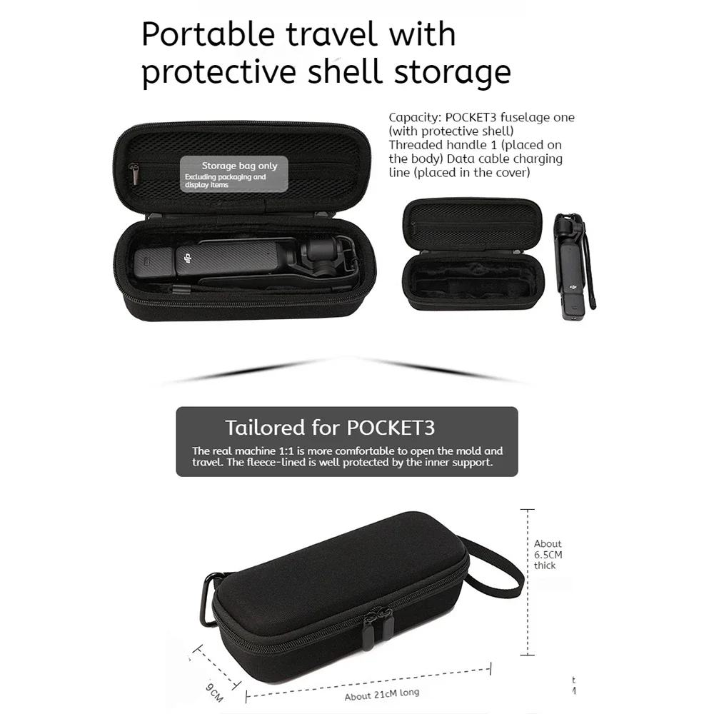 Bolsa independiente para DJI Pocket 3, estuche de almacenamiento portátil para DJI POCKET 3, bolsa de almacenamiento de accesorios