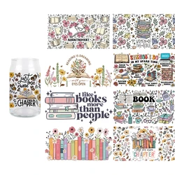 3D Fashionable Books Themem Series UV DTF Custom Transfer Sticker Wraps Cup 16 OZ Durable Adhesive High Quality DIY