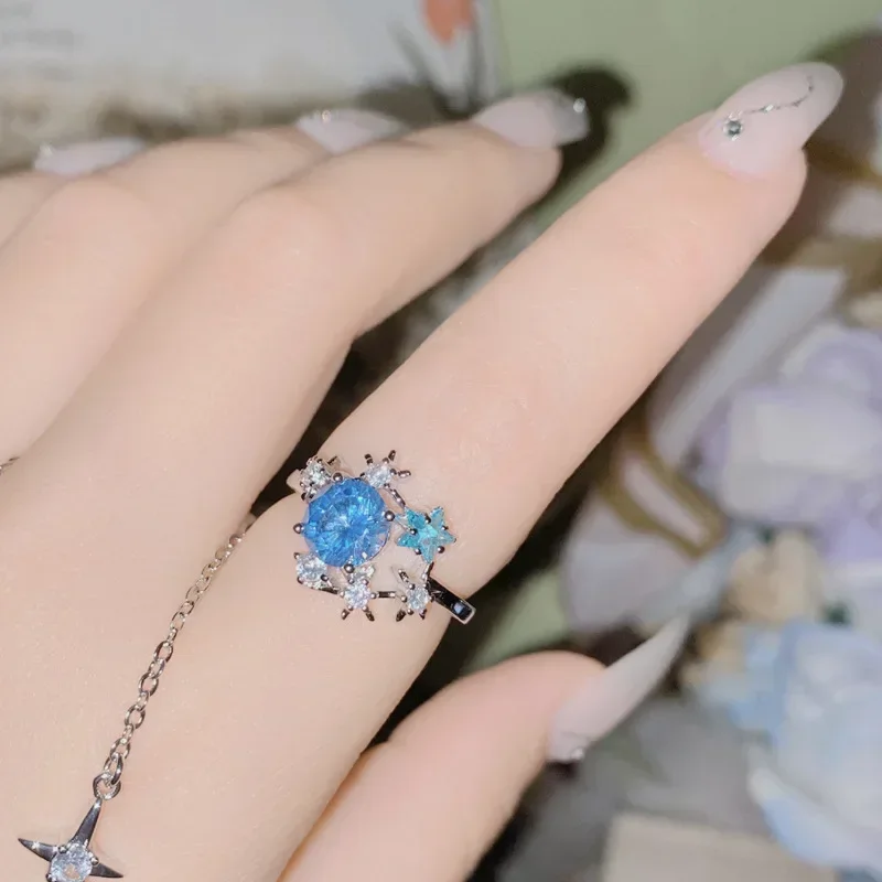 MDLFES مويسان الماس نمط ستار ريفر مجموعة ستار المتخصصة تصميم مشع مجموعة النساء ins المتخصصة الجديدة