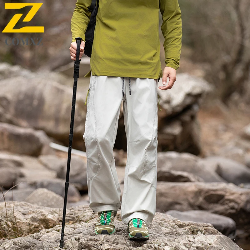 Men's Casual Pants Spring Waterproof Breathable Soft Shell Charge Straight Leg Pants Outdoor Work Camping and Hiking Men's Pants