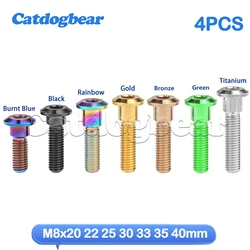 캣독베어 4PCS 티타늄 볼트 오토바이 브레이크 디스크 M8x20 22 25 30 33 35 40mm 야마하 모터바이크 고정 수리 액세서리