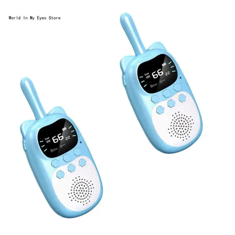 124D USB Rechargeable Walkie Talkie Toy for Kids Cartoon Intercom Electronic Gift