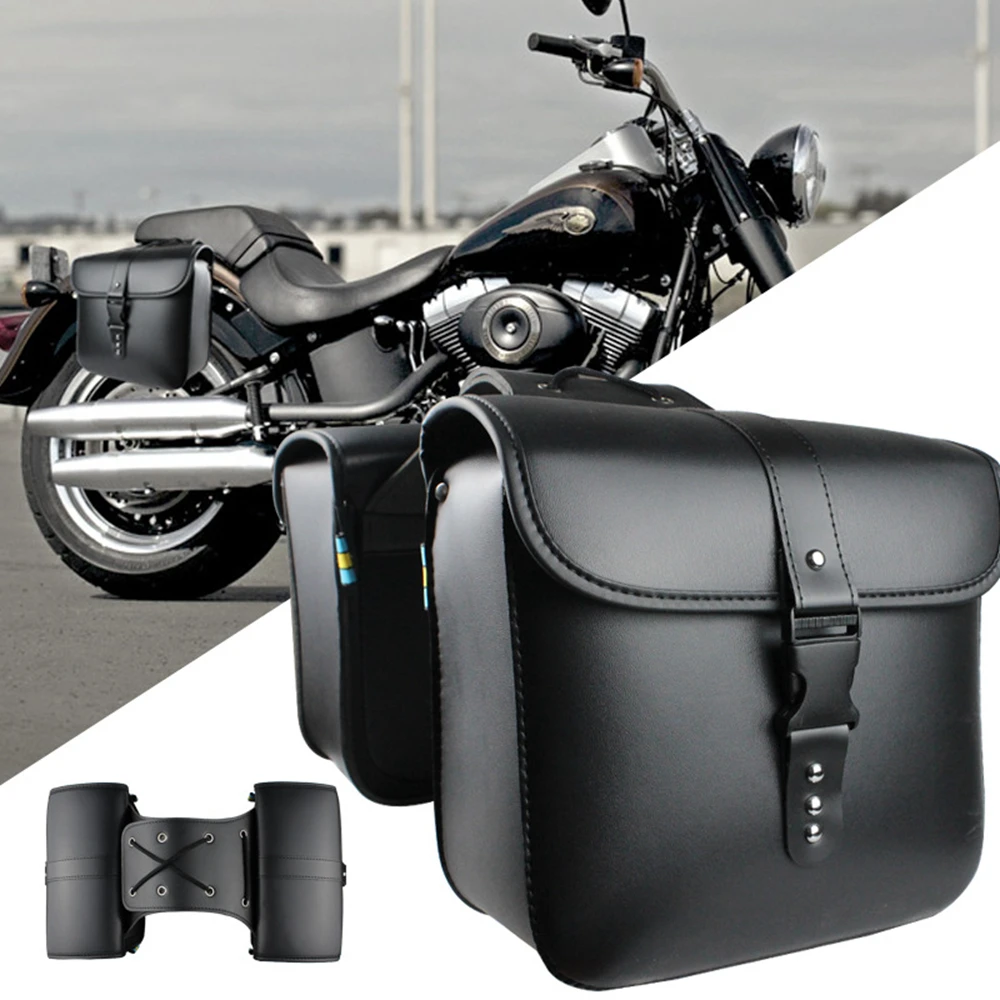 Motorcycle Saddle Bags Side Saddle Bags Throw Over Bag Universal for Sportster XL 883 XL1200 Softail Dyna Road King Bag