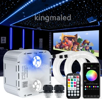 Double Heads 32W Twinkle Fiber Optic Star Ceiling Kit 5m Optic Fibers Cable smart APP Starry Sky Car for Starry Ceiling Lighting